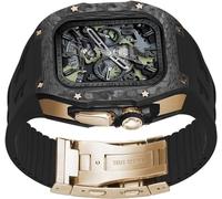 JQQJZLC Kit de mod de boîtier Watch Band de Watch Fibre en fibre de carbone , pour ultra 2 49 mm , sangle de montre Fluororubber avec accessoires de remplacement de boucle pliante