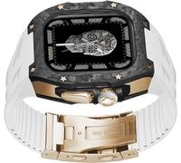 JQQJZLC Kit de mod de boîtier Watch Band de Watch Fibre en fibre de carbone , pour ultra 2 49 mm , sangle de montre Fluororubber avec accessoires de remplacement de boucle pliante