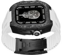 JQQJZLC Kit de mod de boîtier Watch Band de Watch Fibre en fibre de carbone , pour ultra 2 49 mm , sangle de montre Fluororubber avec accessoires de remplacement de boucle pliante