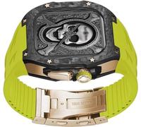 JQQJZLC Kit de mod de boîtier Watch Band de Watch Fibre en fibre de carbone , pour ultra 2 49 mm , sangle de montre Fluororubber avec accessoires de remplacement de boucle pliante