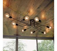 JQQJZLC Lampe, Noire 8-Light Light Light Chandelier Lamp Light Creative Lighting Fixture E27 Light for Home Hotel Bar Restaurant utilisé pour l'hôtel, Le Restaurant, Le Couloir, Le Bar,