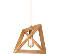JQQJZLC Lampe Suspendue Simple en Bois Massif, Les lustres géométriques, l'éclairage de décoration Artistique intérieure, E27 Ajustement d'éclairage Suspendu pour Le Changement de café de