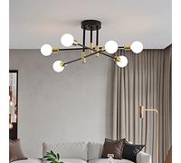JQQJZLC Lampes à Lustre 4/6/8 Lumières E27 Plafonds Loulonnets Vintage Semi-embouché Lampe de Plafond Gol