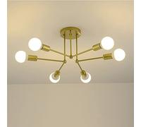 JQQJZLC Laut de Plafond Industriel Spoutnik Chandelier Éclairage de Plafond intérieur, 6 lumières Plafondées de Montage Semi Flush E27 Chandeliers pour la Cuisine du Salon