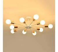 JQQJZLC Light Aymordage de Plafond Moderne à 10 luminaires de Plafond Industriel Spoutnik Chandelier, des lumières Proches du Plafond du Milieu du siècle Vintage pour Le Salon Restaurant