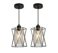 JQQJZLC Lumière pendente 8 '' E27 Chandelier Black Glack Lantern Lampe Transparente American American Industrial Lampes suspendues à Suspension Fixage Hollow Out Metal Iron Lamp Body for