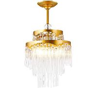 JQQJZLC Lustre luminaire, luminaire en Cristal Noir, 3 lustres légers, éclairage de Lustre en Fer, lustres Antiques pour Chambre, Chambre de Filles, Salle de Bain 30x55cm