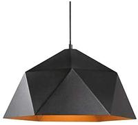 JQQJZLC Lustre, lustres ménagers, Fer géométrique Moderne en Fer multilatéral Suspension Diamant à tête Simple Restaurant Noir créatif / 46 cm (38 cm)