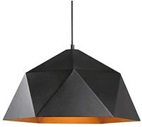 JQQJZLC Lustre, lustres ménagers, Fer géométrique Moderne en Fer multilatéral Suspension Diamant à tête Simple Restaurant Noir créatif / 46 cm (38 cm)