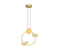 JQQJZLC Lustre Moderne Suspension de lumière Suspendue géométrique pendante de Chevet avec décoration de Papillon en Acrylique, Plafond de LED Blanc 3000K