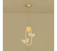 JQQJZLC Lustre Moderne Suspension de lumière Suspendue géométrique pendante de Chevet avec décoration de Papillon en Acrylique, Plafond de LED Blanc 3000K