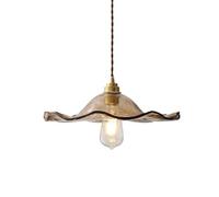 JQQJZLC Lustres de Plafond à Monture à Chasse d'eau, Lustre de Style rétro Japonais, Lampe Suspendue en Verre en Forme de Feuilles, Restaurant pour Le Restaurant