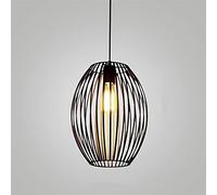 JQQJZLC Lustres luminaire Cage Moderne Pendant Light Black Iron Hanging Cage Vintage LED Bulbe E27 pour Salle à Manger Restaurant Bar COMTENDRE Industriel LOFT SEUX HADEUR LUMIÈRES (Taille: D)