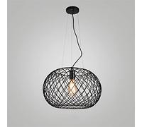 JQQJZLC Lustres luminaire Cage Moderne Pendant Light Black Iron Hanging Cage Vintage LED Bulbe E27 pour Salle à Manger Restaurant Bar COMTENDRE Industriel LOFT SEUX HADEUR LUMIÈRES (Taille: D)