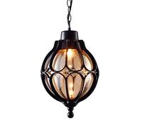JQQJZLC Méditerranéen Balconie étanche Balcon Pendant Lampe en Aluminium Die-Casting extérieur Verre de Pierre Globe Globe Arafroping Lanter