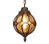 JQQJZLC Méditerranéen Balconie étanche Balcon Pendant Lampe en Aluminium Die-Casting extérieur Verre de Pierre Globe Globe Arafroping Lanter
