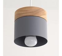 JQQJZLC Mini Pendentif lumières Bois Nordique Moderne Blanc Suspendu plafonnier Plafond Industriel Gris Petit Lustre