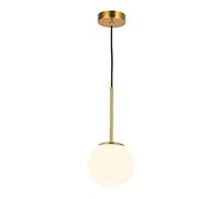 JQQJZLC Modern Bland Globe Pendant Light Light Mid Century Ball Chandelier 1-Light Brass Metal Plafond Lighting Alient pour la Salle de Salle à Manger de l'îlot de Cuisine Fabriqué en Chine