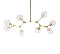 JQQJZLC Molécules Spoutnik Chandelier, Nuances en Verre Transparent Livrage d'éclairage de Lampe Suspendue E27 Vintage Industrial Réglable Plafonnier Light Transparent Lampadaire
