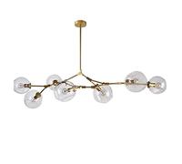 JQQJZLC Molécules Spoutnik Chandelier, Nuances en Verre Transparent Livrage d'éclairage de Lampe Suspendue E27 Vintage Industrial Réglable Plafonnier Light Transparent Lampadaire