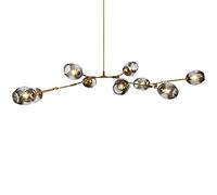 JQQJZLC Molécules Spoutnik Chandelier, Nuances en Verre Transparent Livrage d'éclairage de Lampe Suspendue E27 Vintage Industrial Réglable Plafonnier Light Transparent Lampadaire