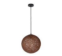 JQQJZLC Nordic Creative Bamboo, Rattan et Hanque Globes Pendant Light E26 / E27 Restaurant de Lampe Suspendue colorée Chandelier Cuisine îlot de Plafond Plafon