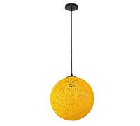 JQQJZLC Nordic Creative Bamboo, Rattan et Hanque Globes Pendant Light E26 / E27 Restaurant de Lampe Suspendue colorée Chandelier Cuisine îlot de Plafond Plafon