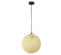 JQQJZLC Nordic Creative Bamboo, Rattan et Hanque Globes Pendant Light E26 / E27 Restaurant de Lampe Suspendue colorée Chandelier Cuisine îlot de Plafond Plafon