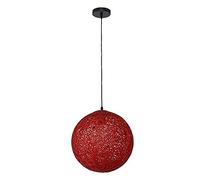 JQQJZLC Nordic Creative Bamboo, Rattan et Hanque Globes Pendant Light E26 / E27 Restaurant de Lampe Suspendue colorée Chandelier Cuisine îlot de Plafond Plafon