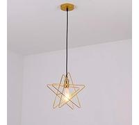 JQQJZLC Nordic Modern Industrial Star Shape Chandelier Simple Brossed Gold Finish Children's Children's Art Cuisine Cuisine îlot Décor de Chambre à Coucher Light Restaurant en Acier Clair