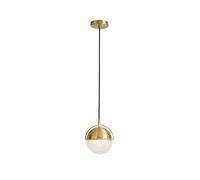 JQQJZLC Nordique Modern Minimalic Chandelier Creative Round Bar Restaurant Chambre Chambre Simple décoration intérieure de tête Petite Lampe Suspendue en Verre cuivre décoration Pendentif lumière