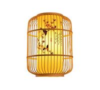 JQQJZLC Pendante Lumière, Lanterne tissée à la Main Rootan Single Light Farage Natural Wooden Plafond Sentiment Place en Osier Chandelier pour la Cuisine de Salle