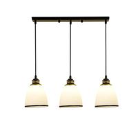 JQQJZLC Pendard Lighting American Retro Glass Shade Plafond Plafond, Simple Pendentif léger, 3 lumières suspendues pour Le Salon, Restaurant, éclairage intérieur de l'hôtel (A)
