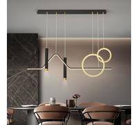 JQQJZLC Pendard linéaire Light Mid Century Chandelier pour Salle à Manger Remote Commande DIMM LED Long Strip Plafond Plafonnage LAVING avec Spot BEATH ISL îlot de Cuisine sur la Table Resta