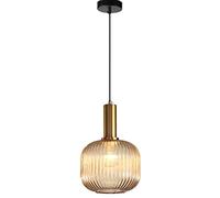 JQQJZLC Pendre à Abat-Jour en Verre côtelé, Plafond rétro Moderne Lampe Suspendue en Laiton, Chambre à Manger de Cuisine à la Chambre à Manger 1-Light (20 cm, Vert) fabriqué en Chine produite en