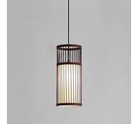 JQQJZLC Pendre à la lumière Simple rétro Tube Long tissé à la Main 1 Light Light Pendant Light, pour Restaurant Chellier Chelier Wicker Woven Plafond Lightture Hanging Lightture Fabriqué en Chine