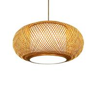 JQQJZLC Pendre de Lanterne rétro Japonais Bamboo Lumière tissée Créative de Plafond E27 Plafonnage Light Light Lighting Plafond pour la Ferme Salle Dinging Room Fabriqué en Chine Produit en