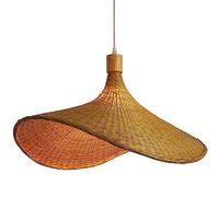JQQJZLC Pendre de Style Chinois Light Natural Bamboo E27 Chandelier de Base de Paille irrégulière Forme de décoration Suspendue Éclairage de Lampe de Lampe de Style Asie du Sud-Est
