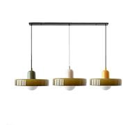 JQQJZLC Pendre Moderne du Milieu du siècle 3 Light Vintage Vert Vert Suspendu plafonnier Light Farmhouse Room Chandelier sur la Table Linaire Lithin Island Lighting pour la Chambre à Coucher