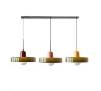JQQJZLC Pendre Moderne du Milieu du siècle 3 Light Vintage Vert Vert Suspendu plafonnier Light Farmhouse Room Chandelier sur la Table Linaire Lithin Island Lighting pour la Chambre à Coucher