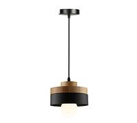 JQQJZLC - Pendre Moderne Light Simple tête Simple E27Chandelier en Bois Massif Industriel en métal pendent de la Lampe de la Lampe de Plafond