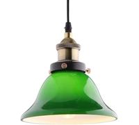 JQQJZLC Pendre rétro, éclairage de Plafond Industriel Vintage à Lampe en Verre Vert émeraude