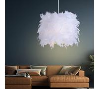 JQQJZLC Petite Pendentif en Plumes, Lustre de Chambre à Coucher Plume Moderne Romantique, Arme de Plume à la Lampe décorative Plafond pour Chambre à Coucher pour la Chambre à la Maison