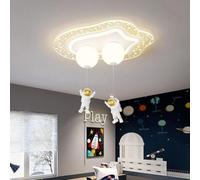JQQJZLC Plafonnier LED dimmable Astronautflush Mount Plafond Lighttures for Girls Boys Room 42W Planet Planet Bleu Blanc Blanche Chambre LECL