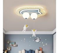 JQQJZLC Plafonnier LED dimmable Astronautflush Mount Plafond Lighttures for Girls Boys Room 42W Planet Planet Bleu Blanc Blanche Chambre LECL