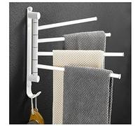 JQQJZLC Porte-Serviette à Serviette à Serviette brossée Rotation Rotatif Porte-Serviette avec Une Serviette étanche à 4 Bar de Salle de Bain Murs Mural monté pour Le Stockage de Gouttes de Lave-Toile