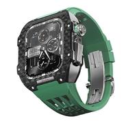 JQQJZLC Pour 9 8 7 6 SE 5 4 Série 44mm 45 mm Band de montre Mod Kit Men Femmes Fibre en carbone Case de montre en caoutchouc