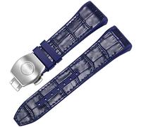 JQQJZLC Pour Franck Muller V45 Série 28 mm en nylon en nylon authentique en cuir en cuir bracelet de boucle pliante bleu noir