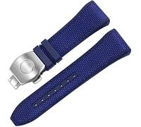 JQQJZLC Pour Franck Muller V45 Série 28 mm en nylon en nylon authentique en cuir en cuir bracelet de boucle pliante bleu noir
