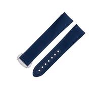 JQQJZLC Pour STRAP OMEGA pour AT150 SEAMASTER 300 Planet Ocean de Ville Speedmaster Curbed Watch Band 20 mm Ligne Blue High Density Nylon CowHide Watch Bands